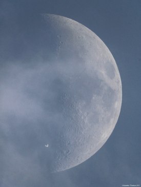 The ISS transiting the moon